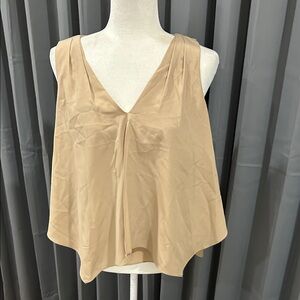 Chic Beige V-Neck Blouse